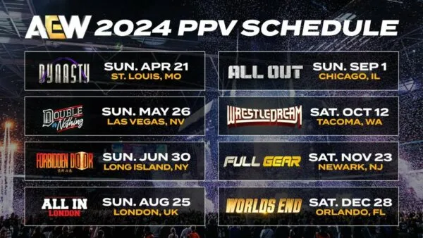 AEW: Calendario de PPVs actualizado