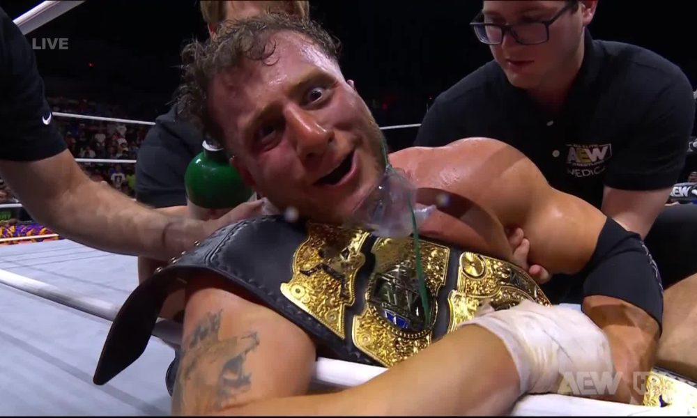 MJF luego de ganar el Campeonato Internacional de AEW